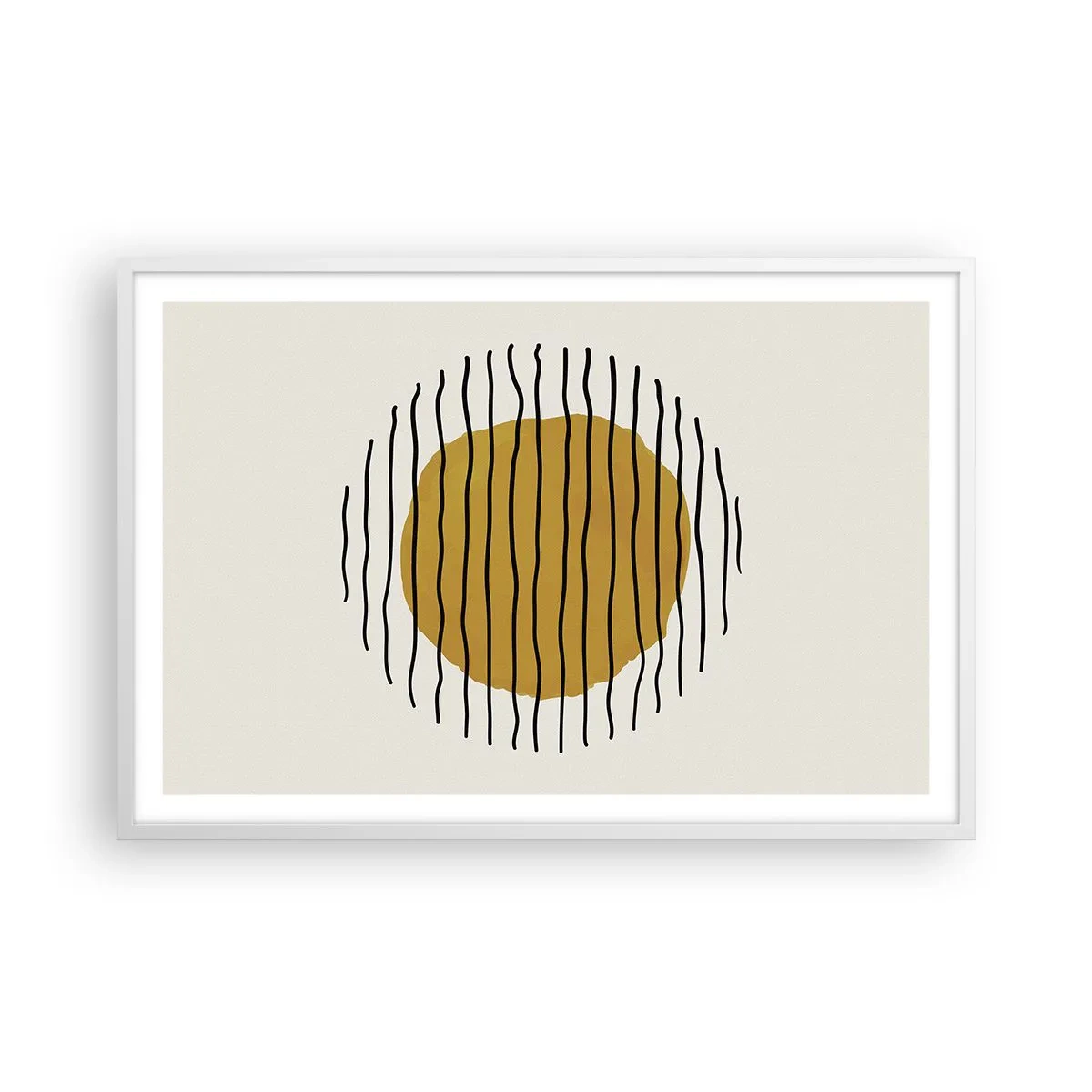 Plagát v bielom ráme - Abstrakcia kmitajúca žiarom - 91x61 cm