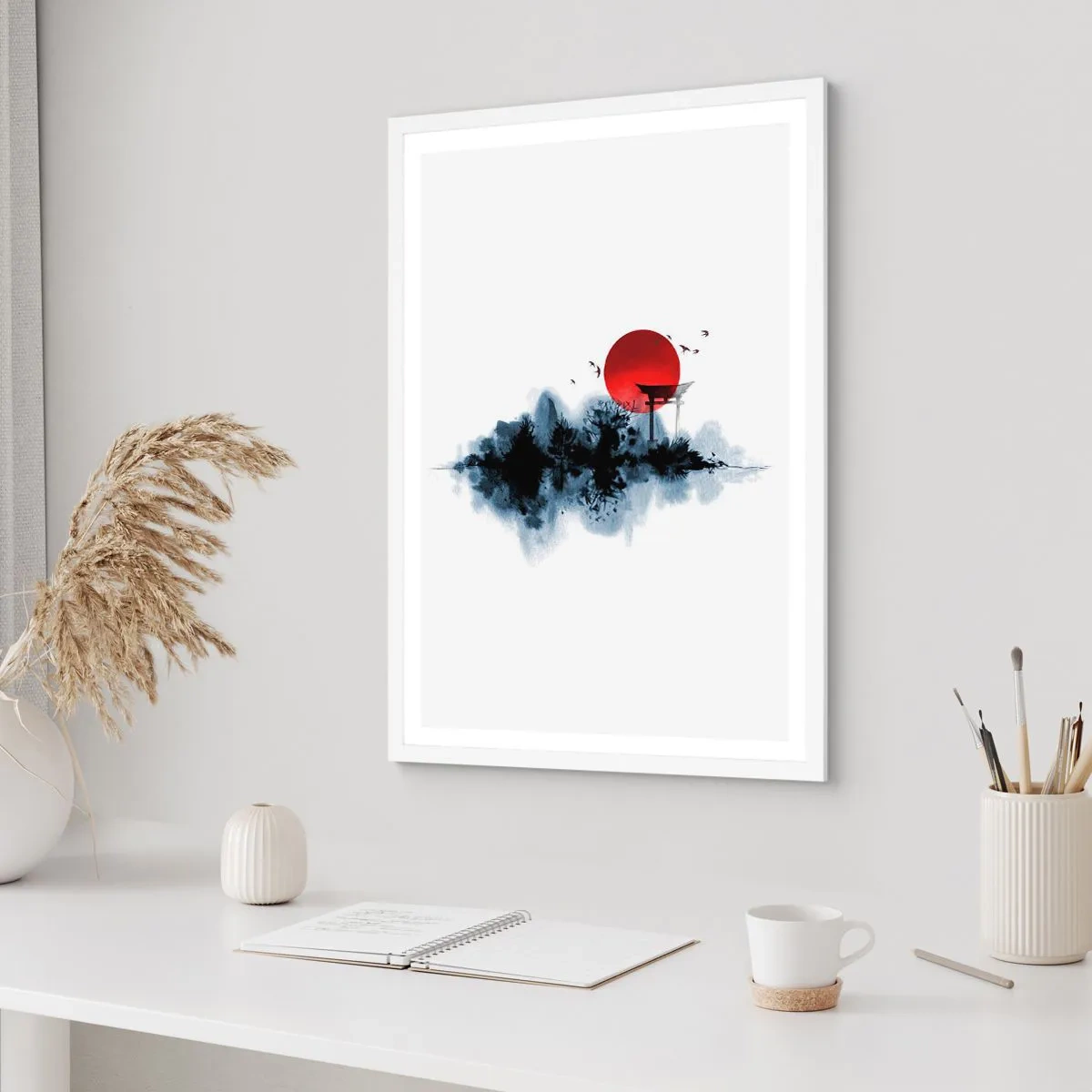 Plagát v bielom ráme - Japonský pohľad - 30x40 cm