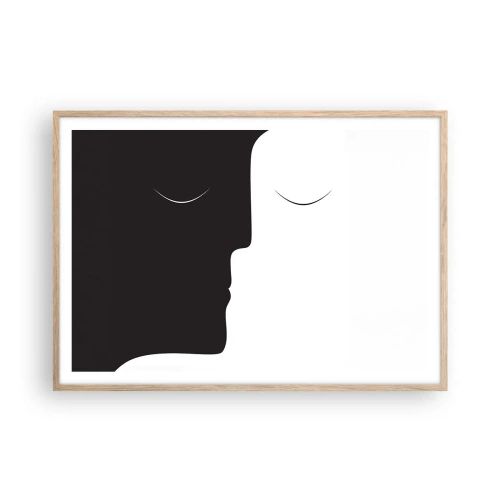 Plagát v ráme zo svetlého duba - Jednota protikladov - 100x70 cm