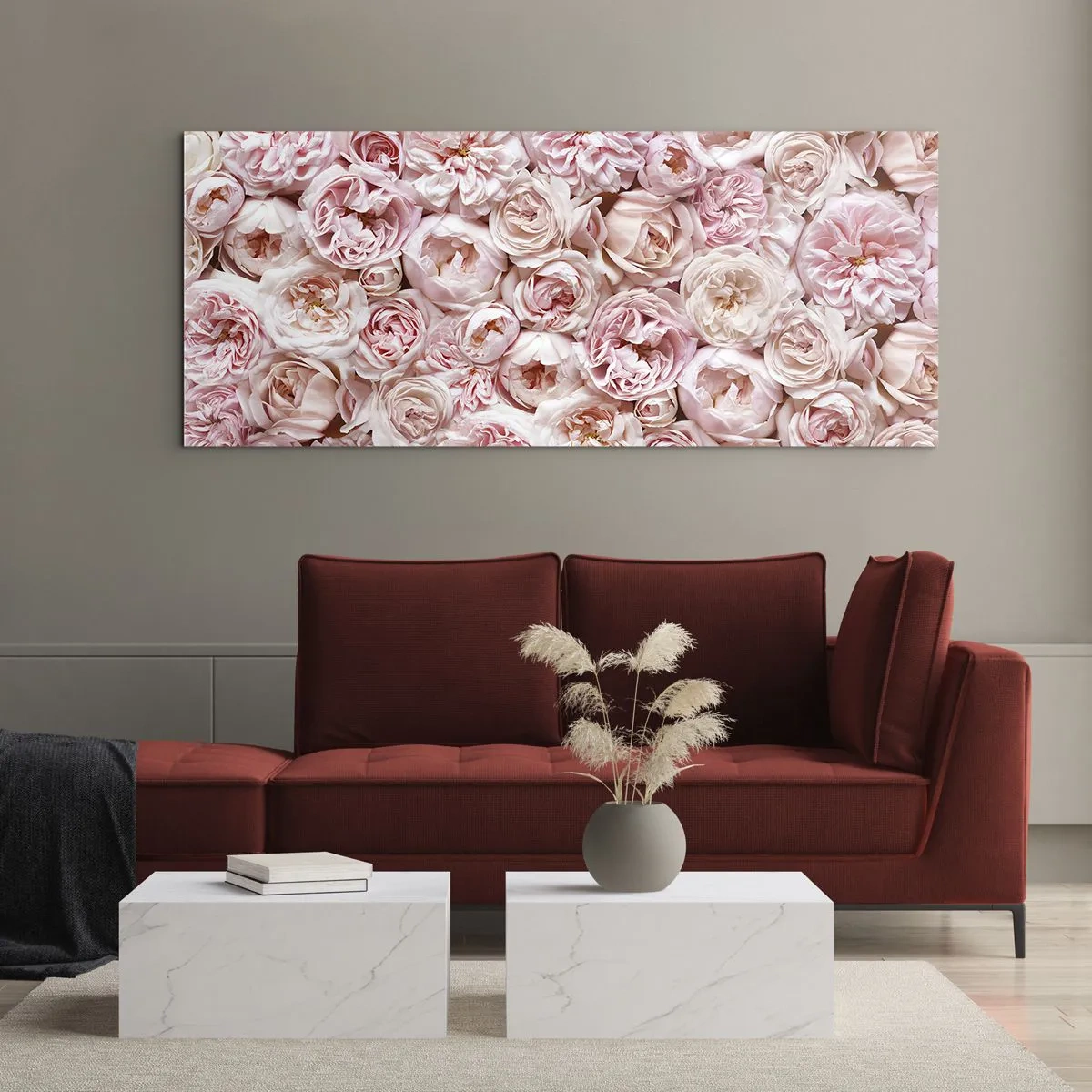 Obraz na skle - Vydláždená ružami - 100x40 cm