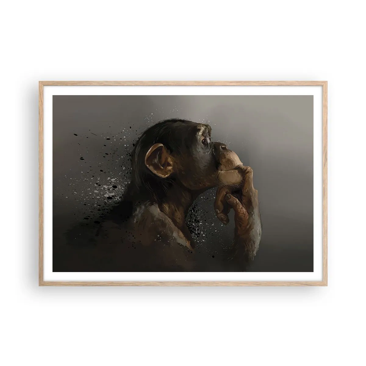 Plagát v ráme zo svetlého duba - Určite mysliteľ - 100x70 cm
