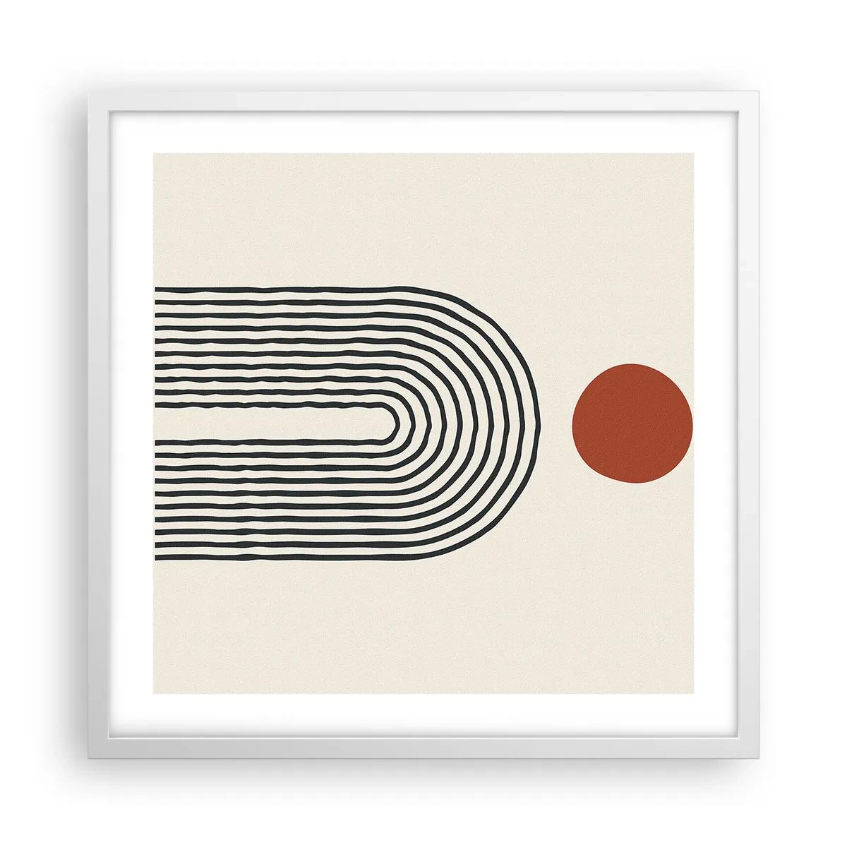 Plagát v bielom ráme - Magnetizmus tvarov a farieb - 50x50 cm