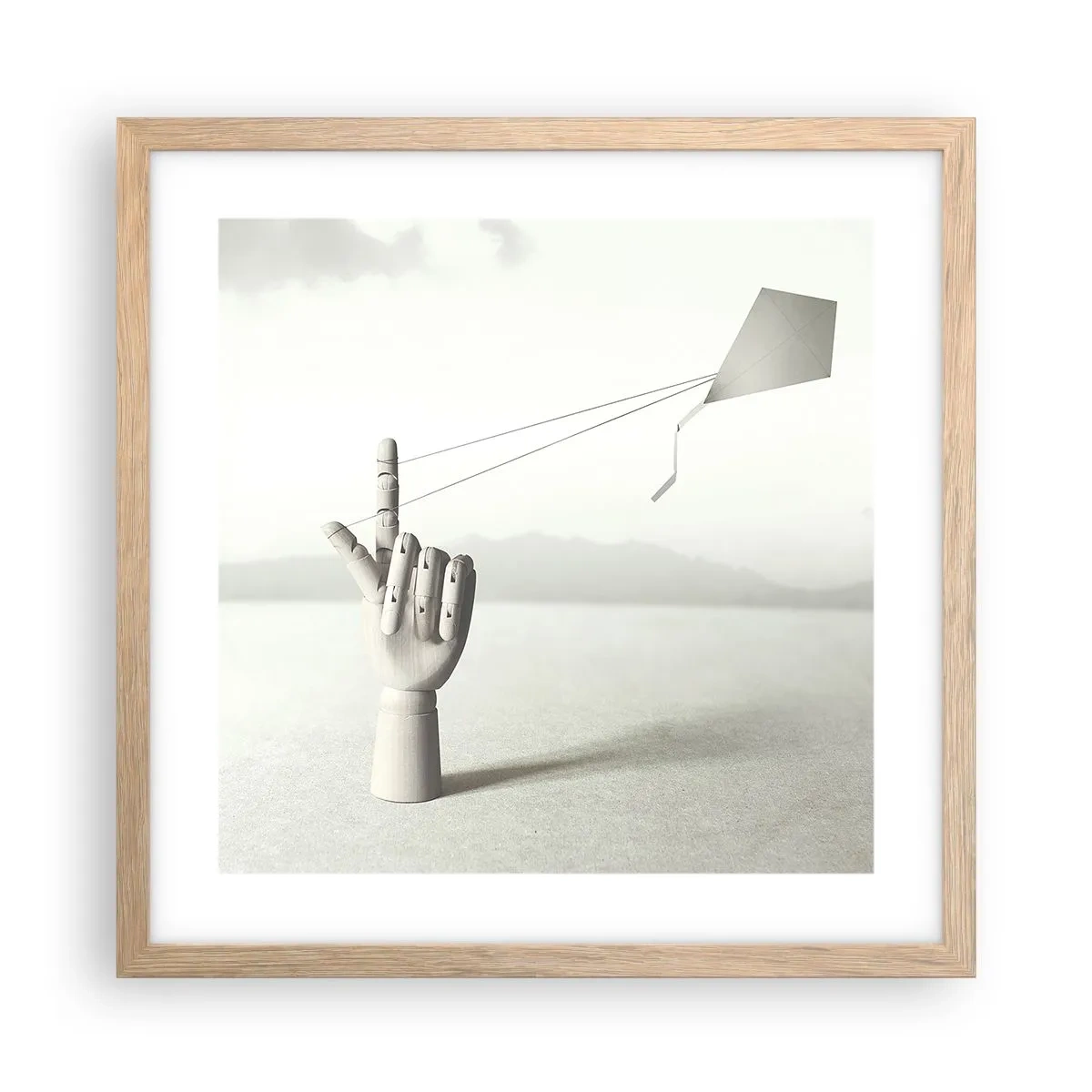 Plagát v ráme zo svetlého duba - Výzva - 40x40 cm