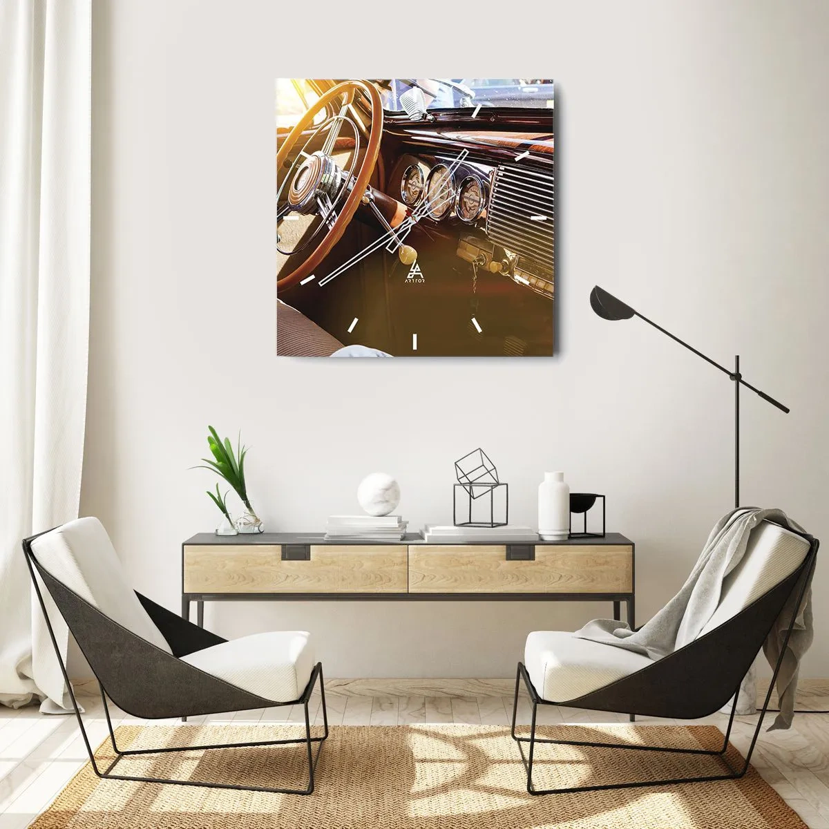 Nástenné hodiny - Závan luxusu z minulosti - 40x40 cm
