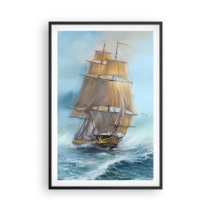 Plagát v čiernom ráme - Bežiaci po vlnách - 61x91 cm