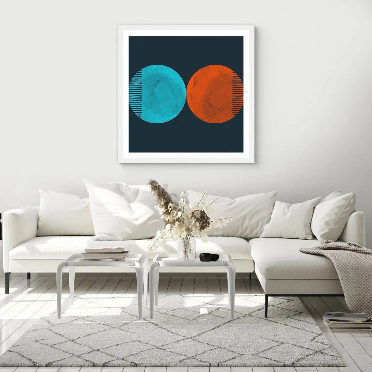 Plagát v bielom ráme - Iba geometria? - 40x40 cm