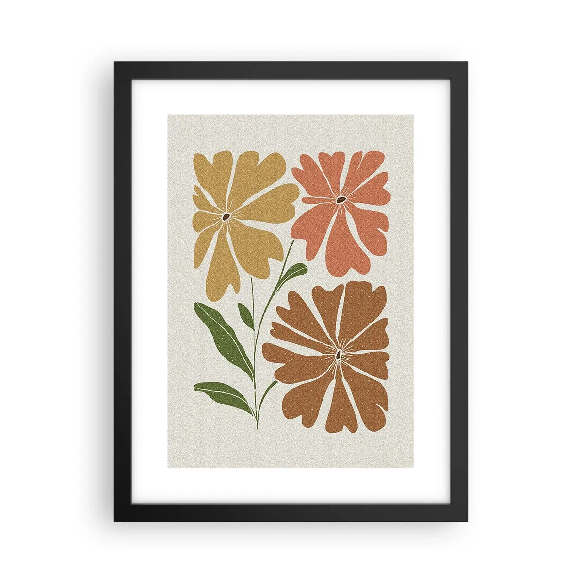 Plagát v čiernom ráme - Príroda a geometria - 30x40 cm