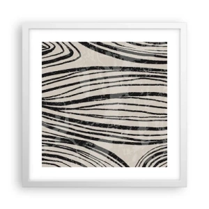 Plagát v bielom ráme - Močiar s líniami - 40x40 cm