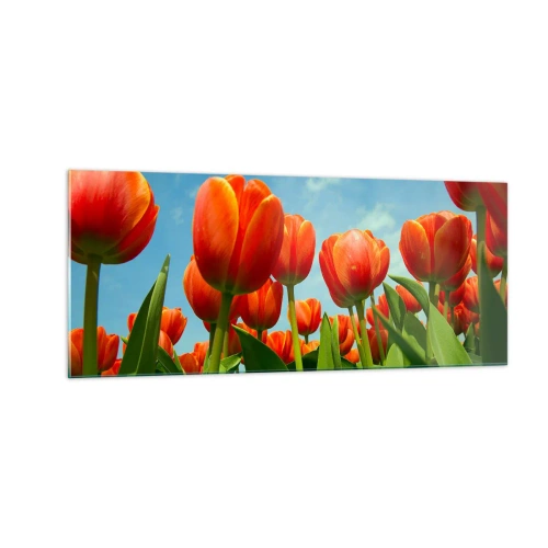 Obraz na skle - Okrem blankytného neba nič v živote nepotrebujú - 100x40 cm