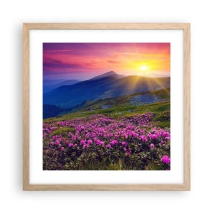 Plagát v ráme zo svetlého duba - …A okolo vonia kosodrevina a voňajú byliny - 40x40 cm