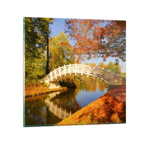 Obraz na skle - Na bielom mostíku vzdychov - 30x30 cm