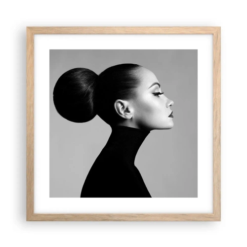Plagát v ráme zo svetlého duba - Moderná Nefertiti - 40x40 cm