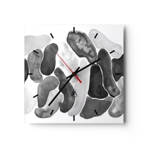 Nástenné hodiny - Kamenistá abstrakcia - 40x40 cm
