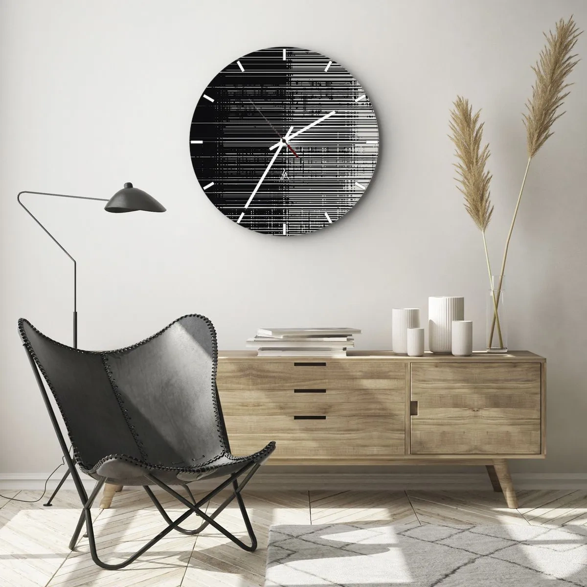 Nástenné hodiny - Vlny a vibrácie - 30x30 cm