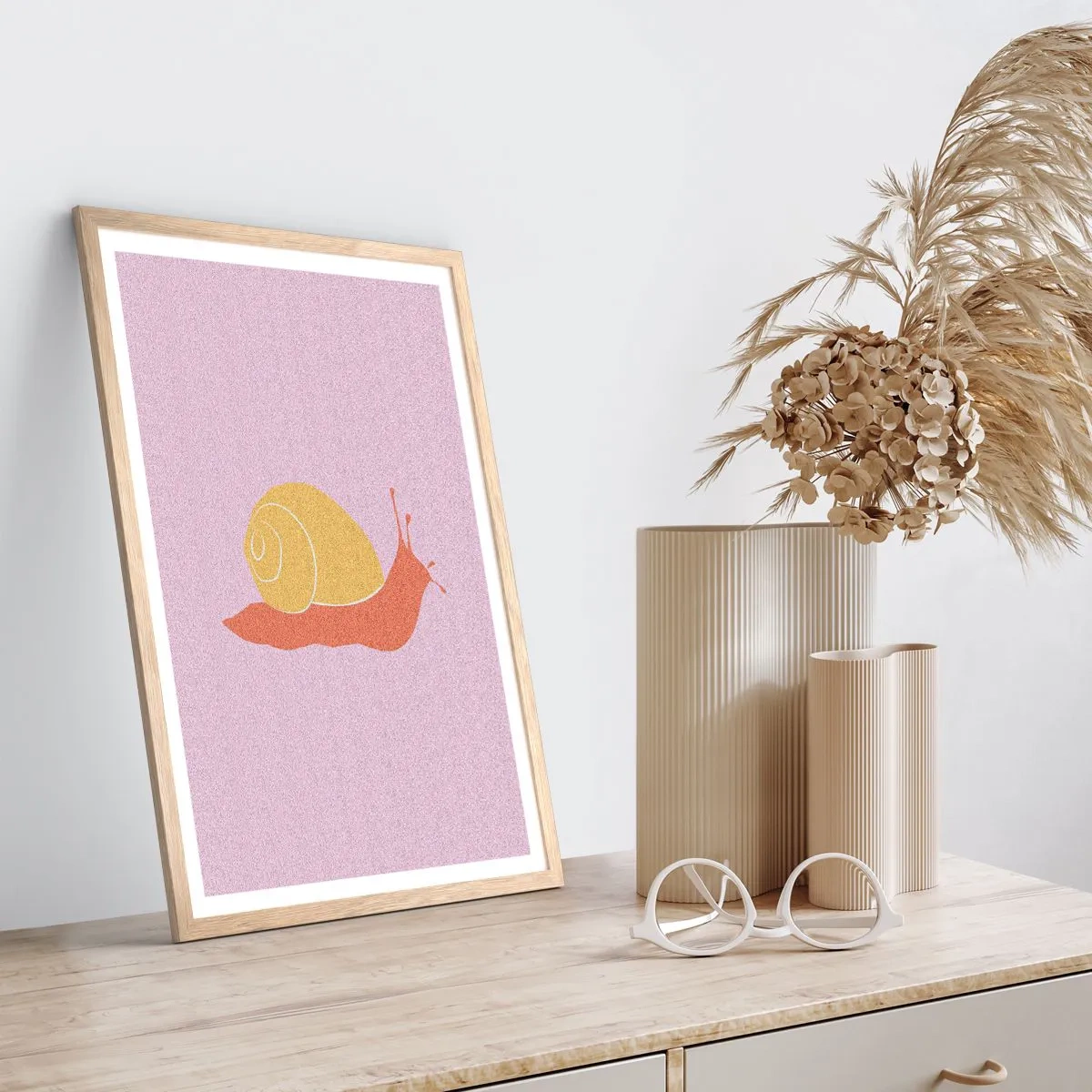 Plagát v ráme zo svetlého duba - Nie je kam sa ponáhľať - 40x50 cm