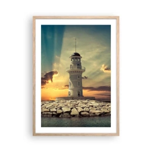 Plagát v ráme zo svetlého duba - Svetlo - Dobro - Krása - 50x70 cm