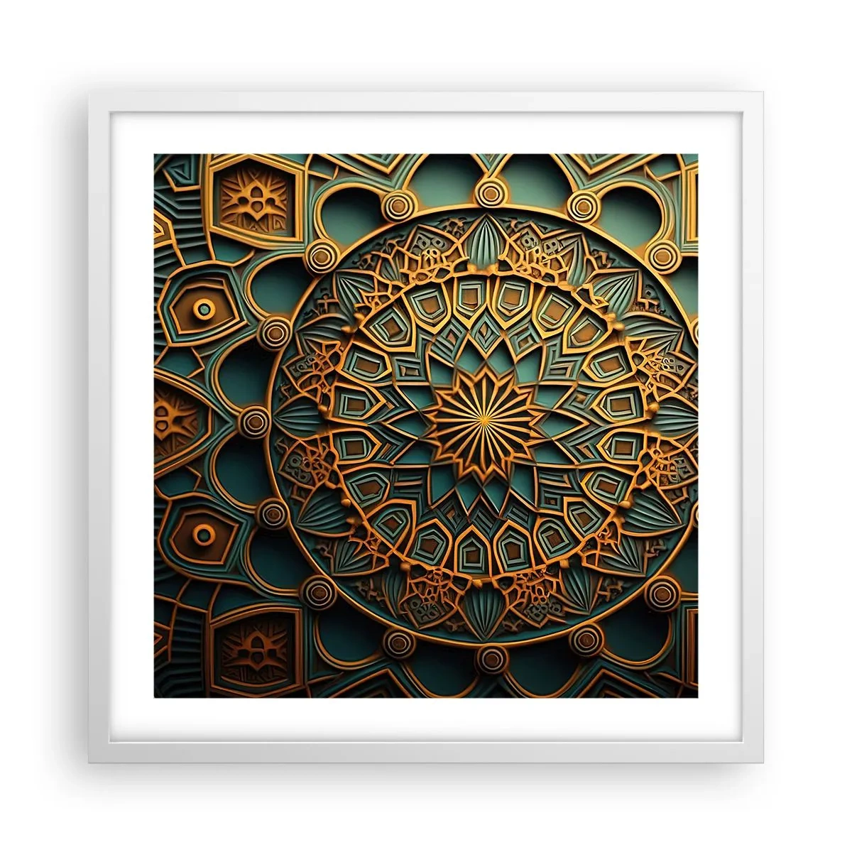 Plagát v bielom ráme - V arabskom štýle - 50x50 cm
