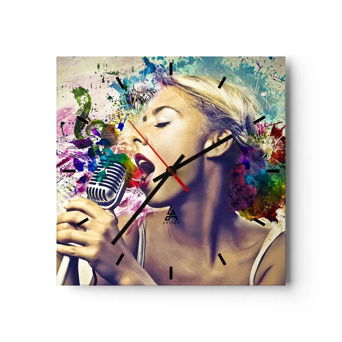 Nástenné hodiny - Pomaľovať hlasom svet - 40x40 cm