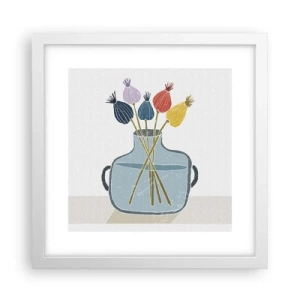 Plagát v bielom ráme - Makové kvety - 30x30 cm