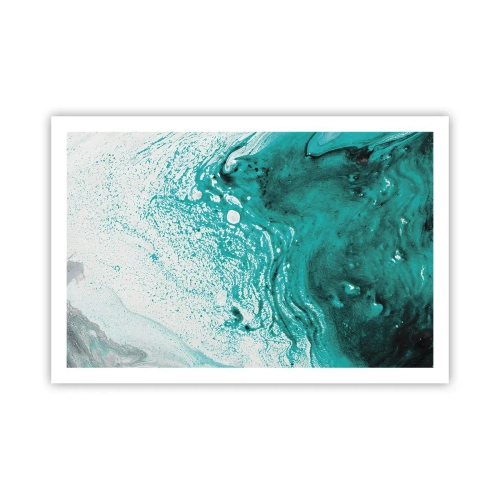 Plagát - Prepadnúť sa v bielej a tyrkysovej - 91x61 cm