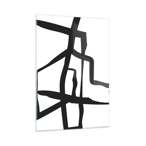 Obraz na skle - Čiernobiela konštrukcia - 50x70 cm
