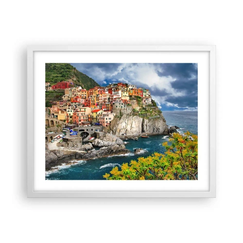 Plagát v bielom ráme - Hromádka pritúlená k skalám - 50x40 cm