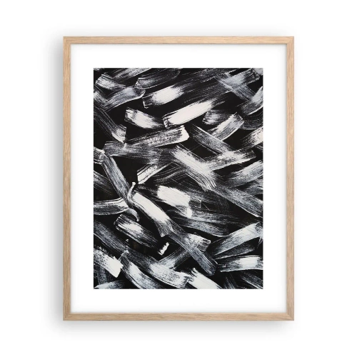 Plagát v ráme zo svetlého duba - Abstrakcia v industriálnom duchu - 40x50 cm