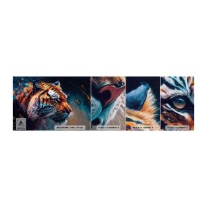 Vzorka fototapety Premium Canvas - Divoká krása - Tiger, Farebné, Zviera - 100x30 cm