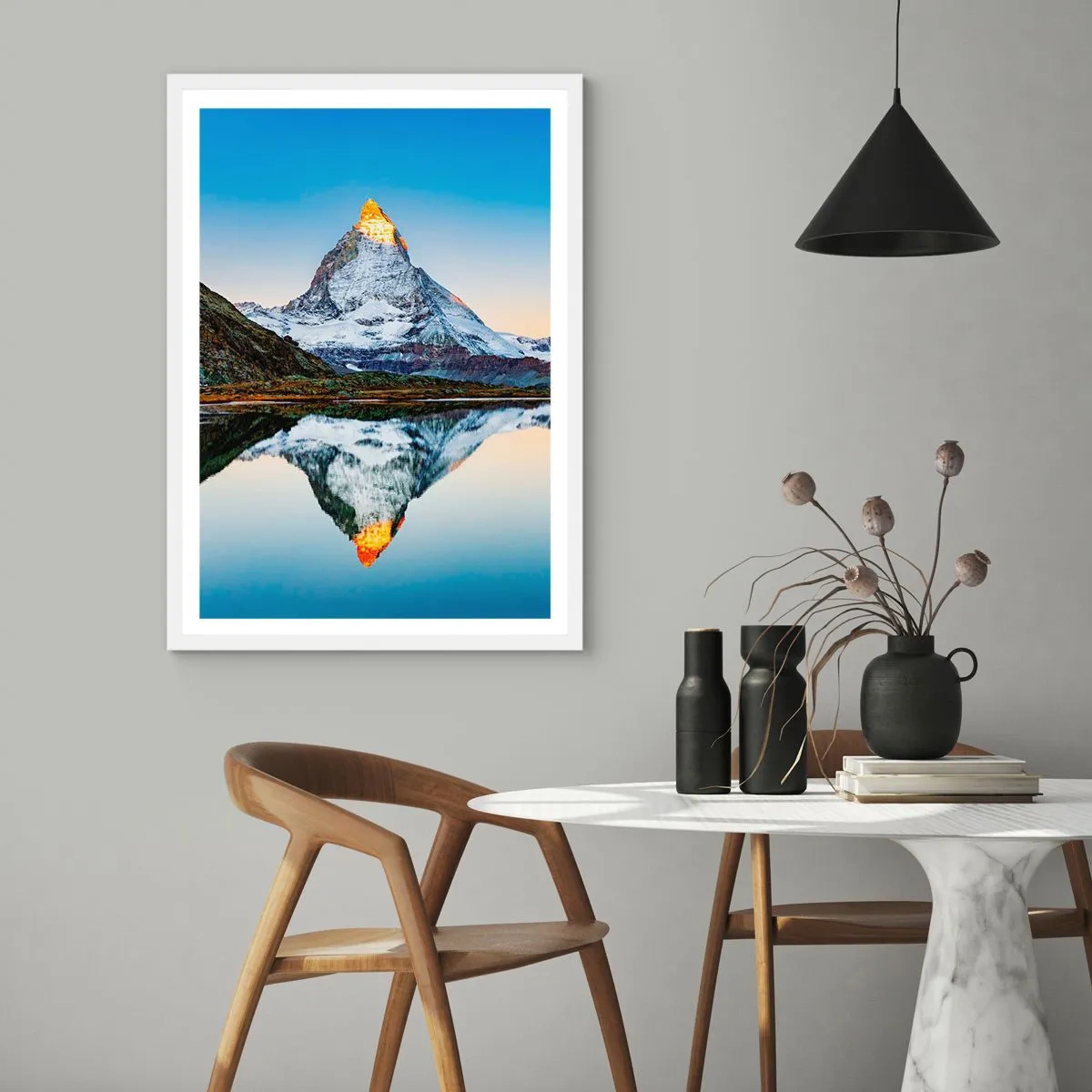 Plagát v bielom ráme - Dva svety - 50x70 cm