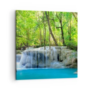 Obraz na plátne - Utopiť v tyrkyse a zeleni - 50x50 cm