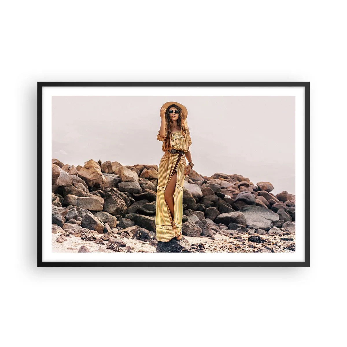 Plagát v čiernom ráme - Kúzlo kameňov - 91x61 cm