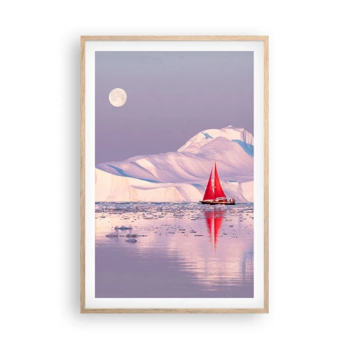 Plagát v ráme zo svetlého duba - Žiar plachty, chlad ľadu - 61x91 cm