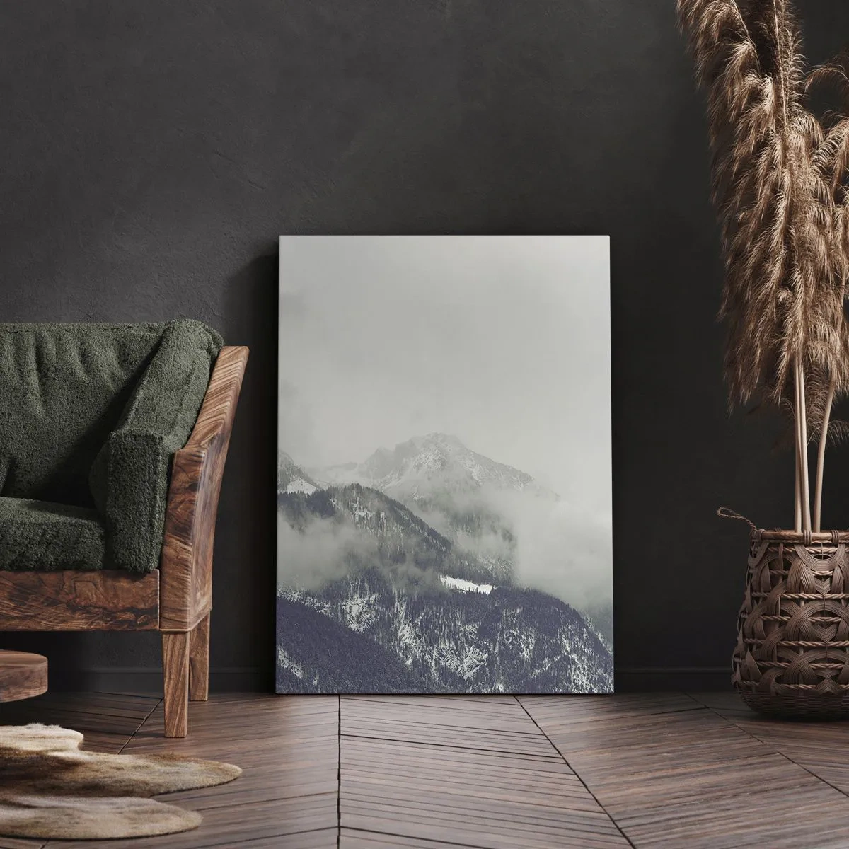 Obraz na plátne - Zahmlené údolie - 55x100 cm