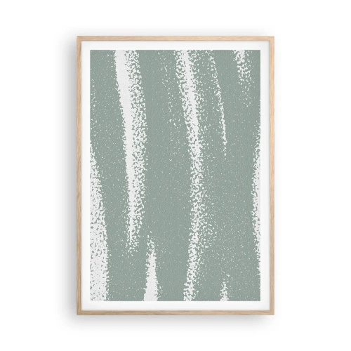 Plagát v ráme zo svetlého duba - Abstrakcia v zimnom štýle - 70x100 cm