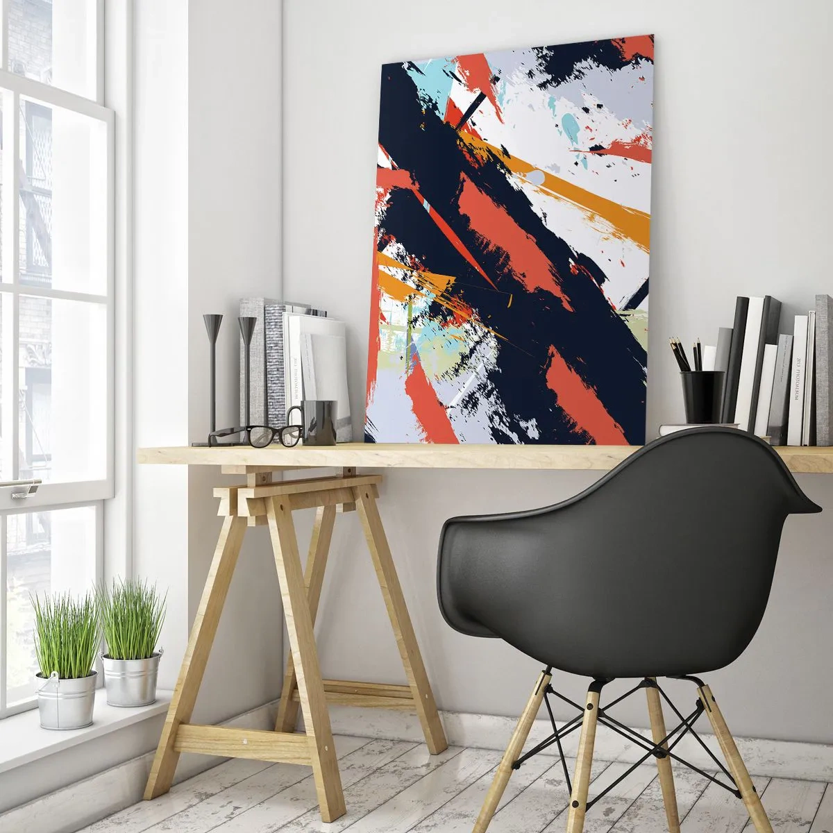 Obraz na skle - Dynamická kompozícia - 50x70 cm
