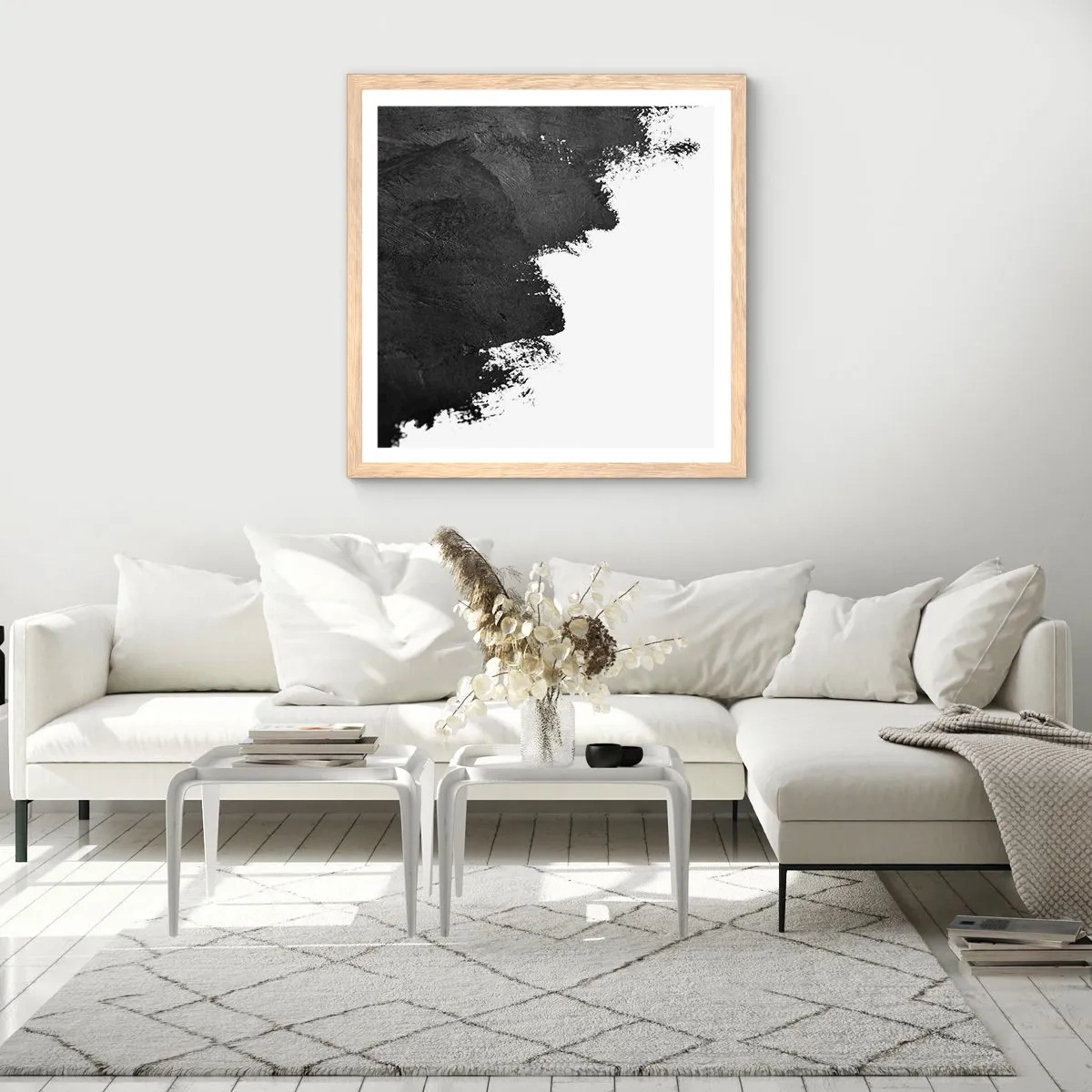 Plagát v ráme zo svetlého duba - Živly: zem - 50x50 cm