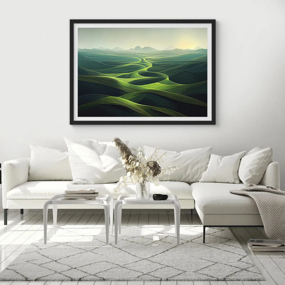 Plagát v čiernom ráme - V zelených údoliach - 70x50 cm