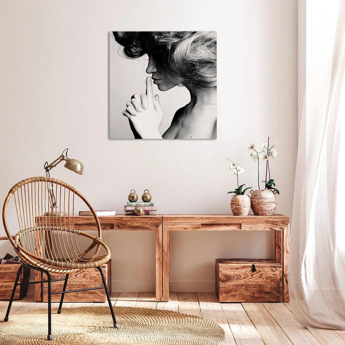 Obraz na plátne - Zahľadená do seba - 70x70 cm