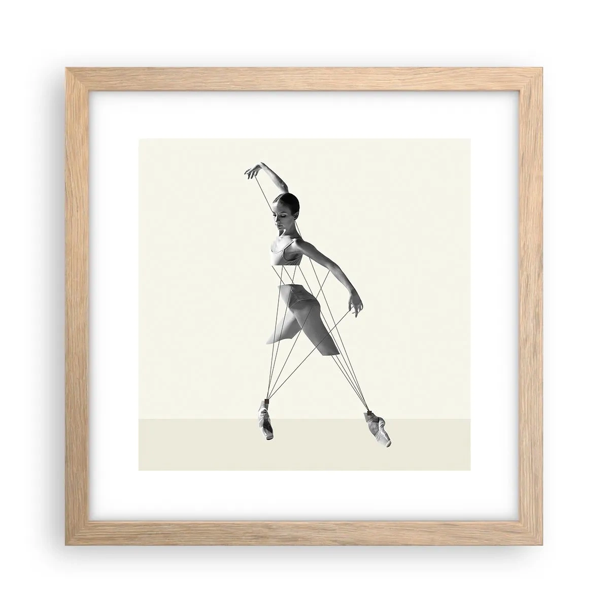 Plagát v ráme zo svetlého duba - V divadle sveta - 30x30 cm