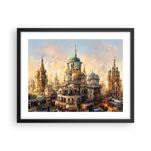 Plagát v čiernom ráme - Mesto miest - 50x40 cm