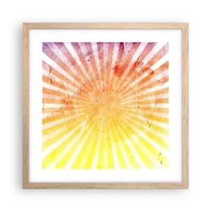 Plagát v ráme zo svetlého duba - Východy a západy - 40x40 cm
