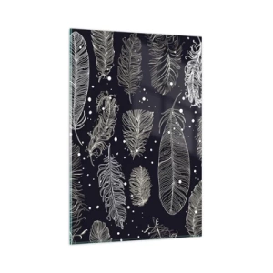 Obraz na skle - Čipka s perím - 80x120 cm