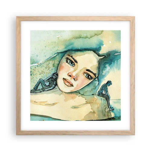 Plagát v ráme zo svetlého duba - Am I blue? - 40x40 cm