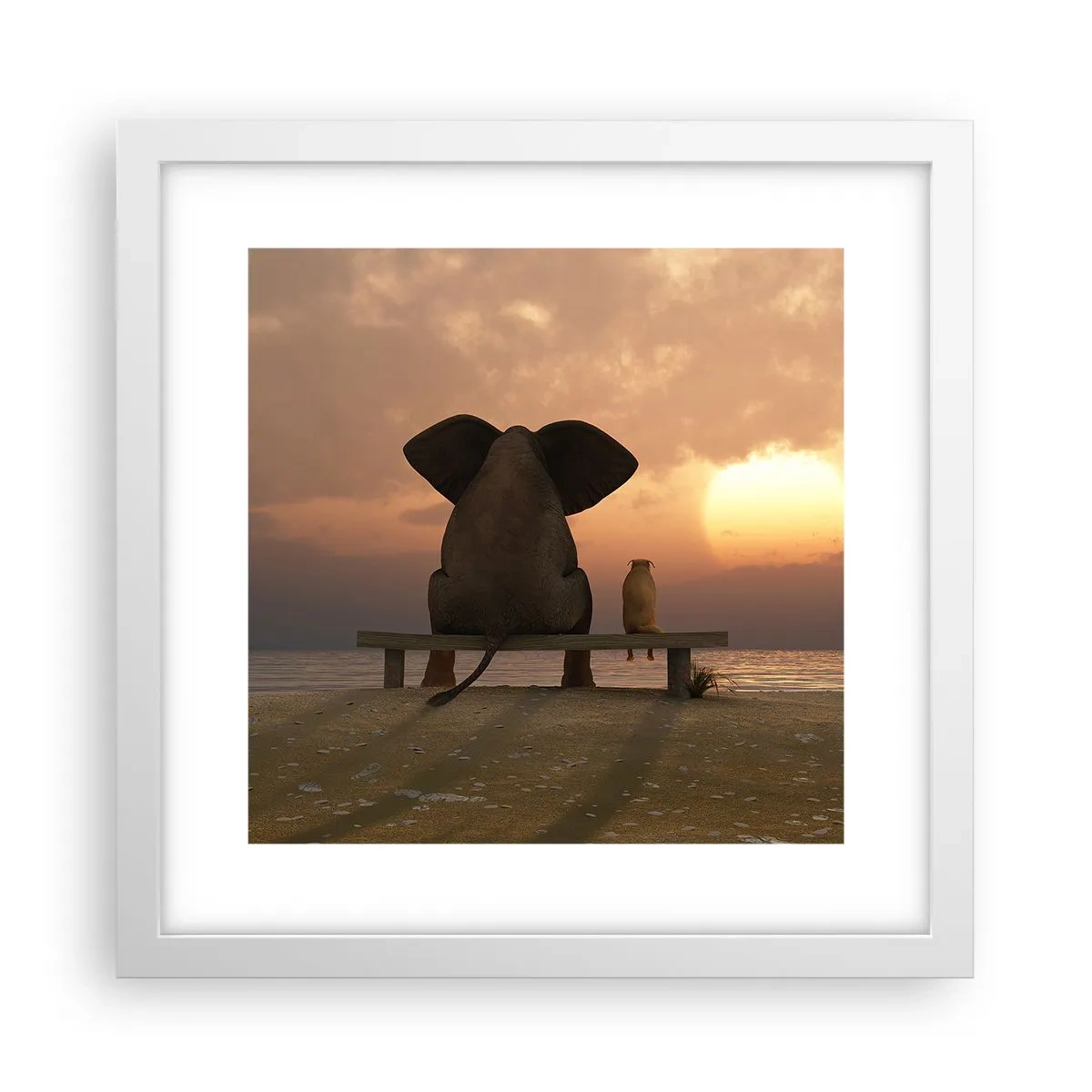 Plagát v bielom ráme - Je skvelé spolu mlčať - 30x30 cm