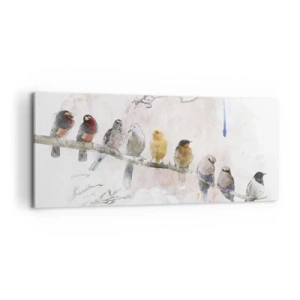 Obraz na plátne - Okrídlené stretnutie - 100x40 cm