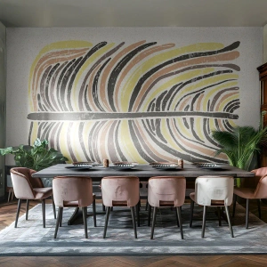 Fototapeta Standard Eco - Abstrakcia plná života - Boho, Minimalizmus, Pastel - 400x280 cm