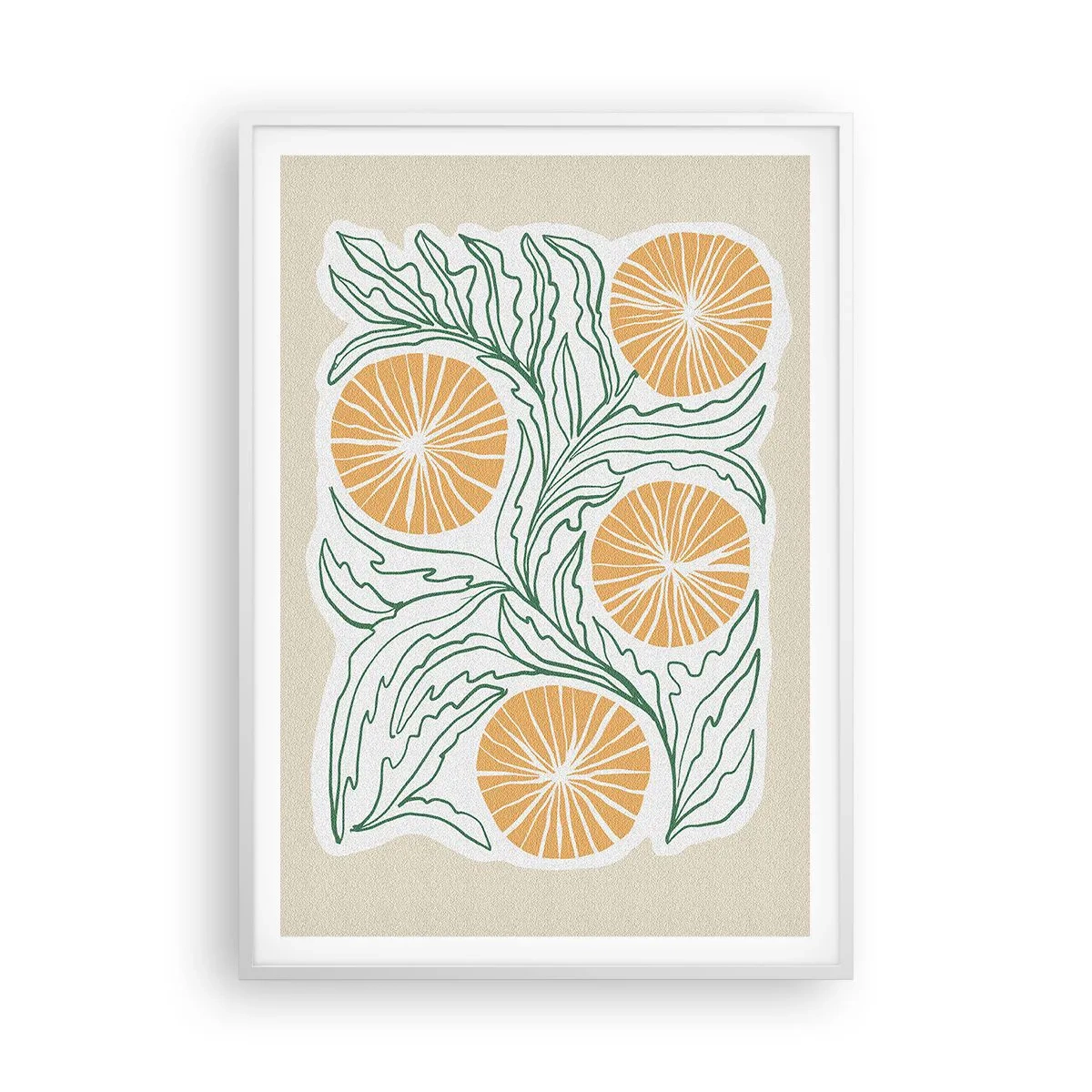 Plagát v bielom ráme - Etnicky s abstraktným nádychom - 70x100 cm