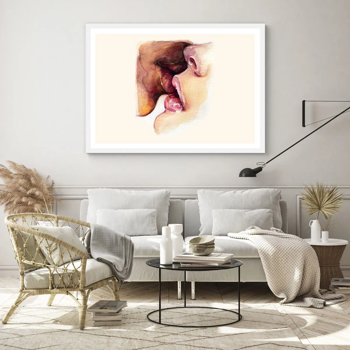 Plagát v bielom ráme - Ako noc a deň, zem a nebo - 91x61 cm