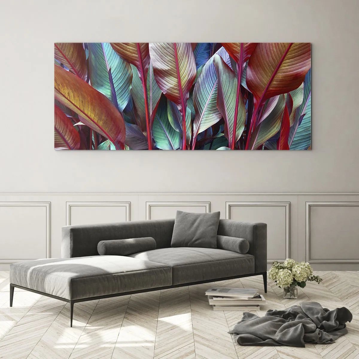 Obraz na skle - Farebná húština - 120x50 cm