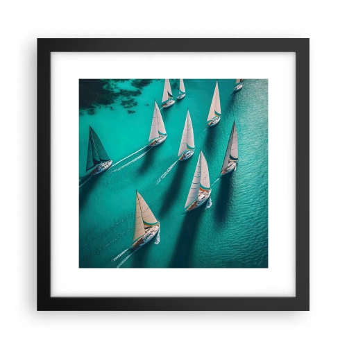 Plagát v čiernom ráme - Zápasenie s vetrom - 30x30 cm